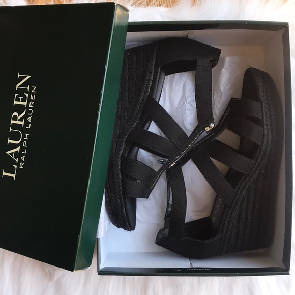 Ralph Lauren 🖤 Kelcie Linen Zip Wedge - Picture 2 of 8